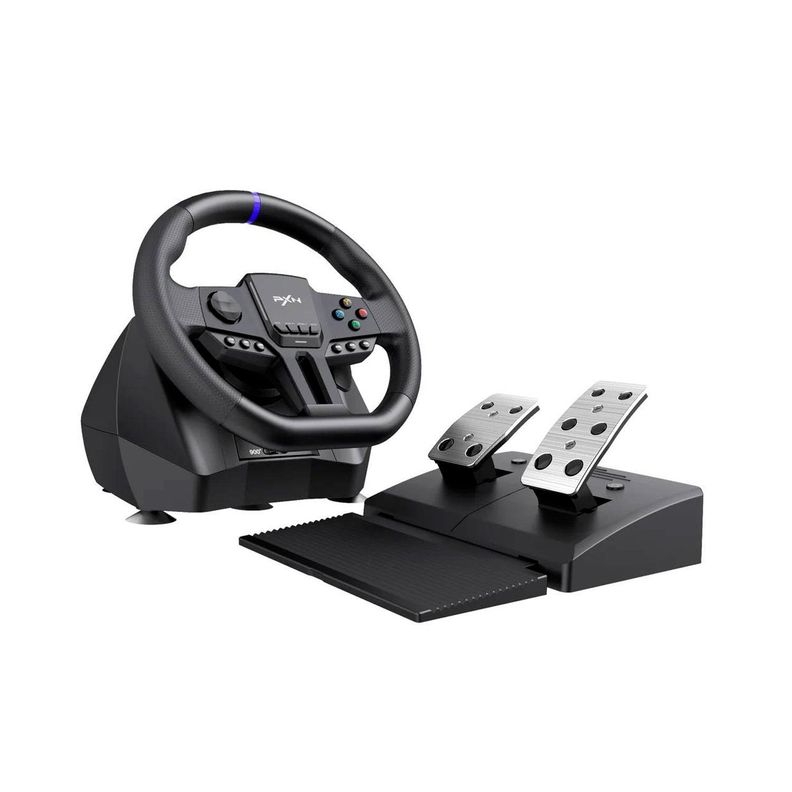 Volante de Carrera Gamer PXN V900 Gen 2 Ajustable Pedalera PC PS4 XBOX Negro