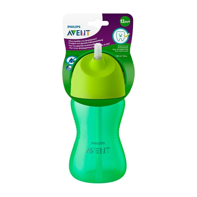 Vaso Con Bombilla Avent SCF798/01 300ml Verde-2