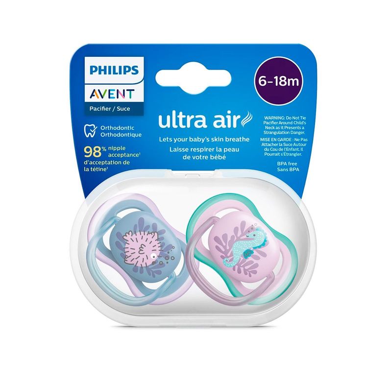 Chupete Avent Ultra Air 6-18 niña SCF085/61 2UN-2