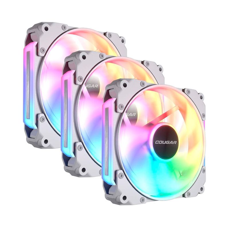 Kit 3 Ventiladores Cougar Apolar 120MM ARGB White-0