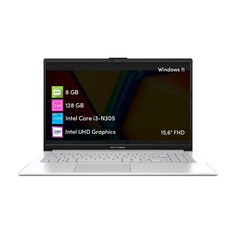 Notebook Asus Vivobook Go Intel i3-N305 8GB 128GB SSD 15.6' FHD-0