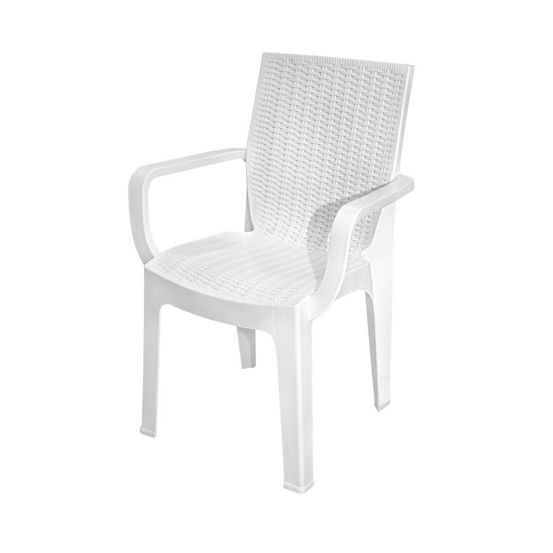 Silla Ratan Corsa Con Brazos Blanco-0