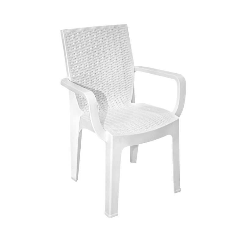 Silla Ratan Corsa Con Brazos Blanco-1