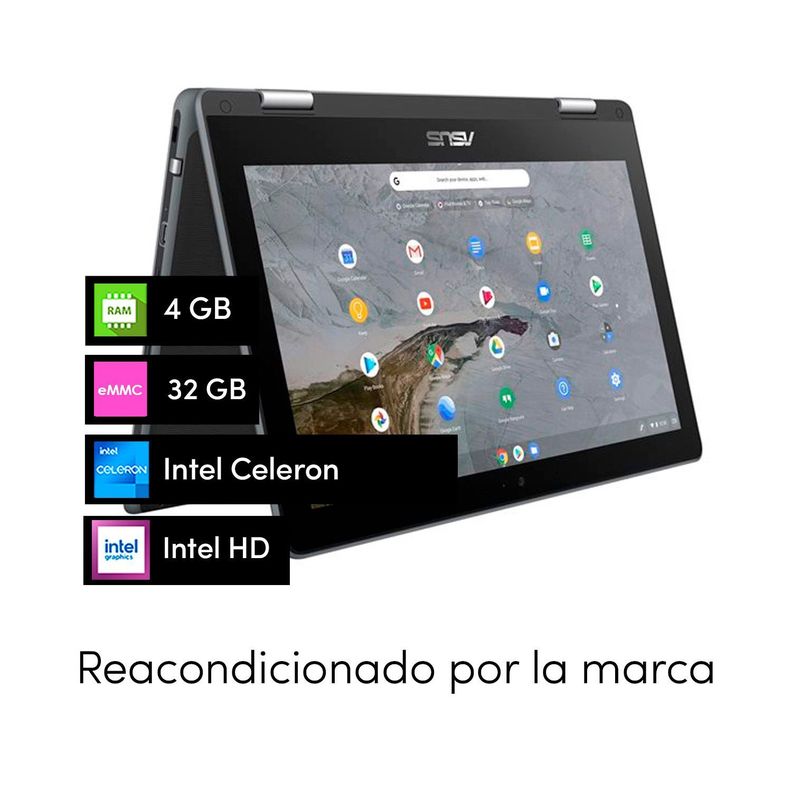Notebook Chromebook Asus Intel Celeron 4GB 32GB 11.6 Táctil-1