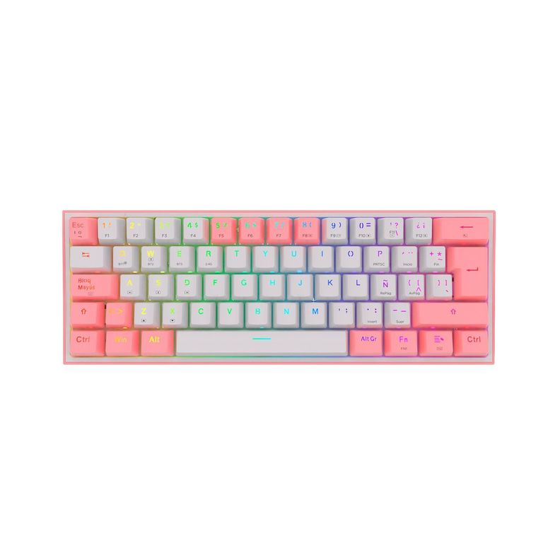 Teclado Inalambrico Redragon Fizz Pro K616-RGB Pink/White