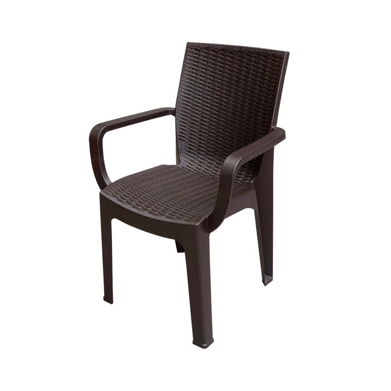 Silla Ratan Corsa Con Brazos Café-0