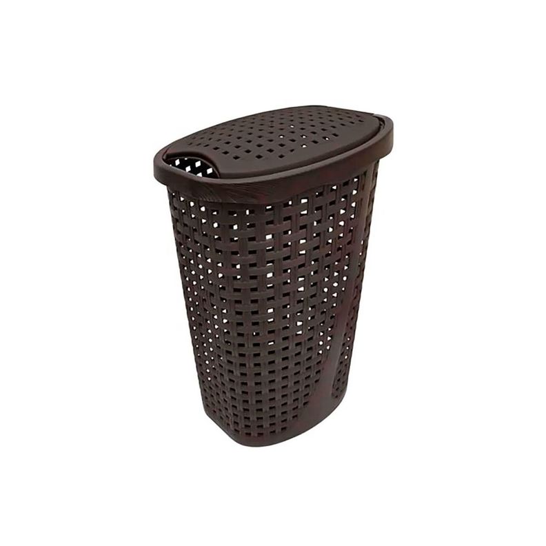 Cesto de Ropa Ratan Oval 10kg Café-1