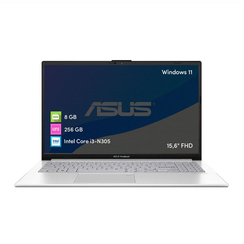 Notebook Asus Vivobook Intel Core i3 8GB 256GB SSD Win11 15.6"