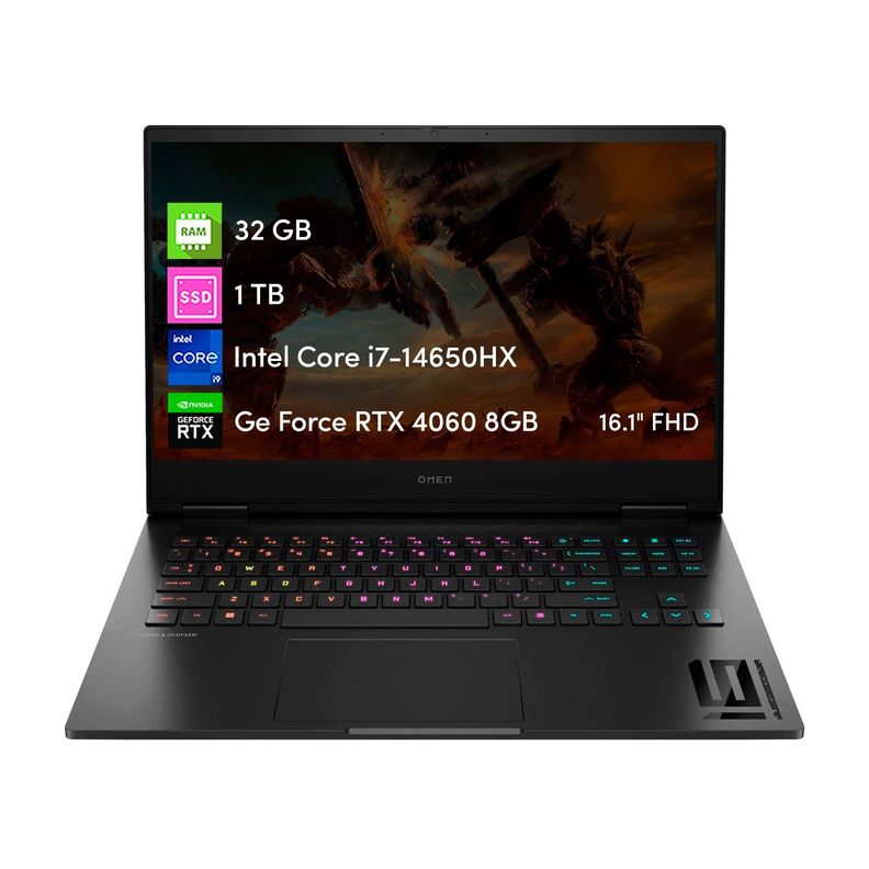 Notebook HP Omen 16 i7 14va 32GB 1TBSSD RTX4060 8GB 16.1 FHD-0