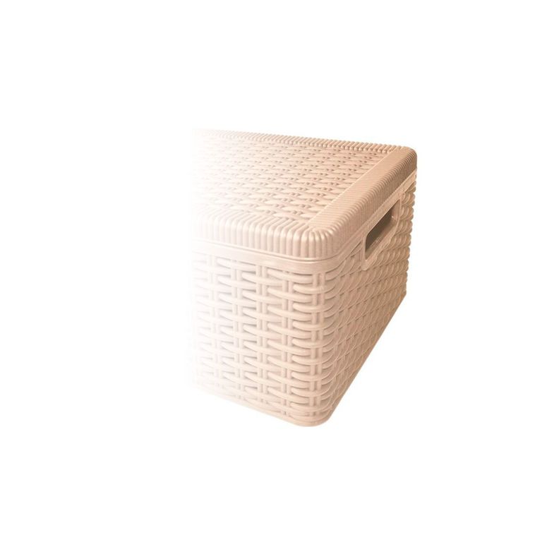 Canasto Organizador Ratan Con Tapa Beige Grande-3
