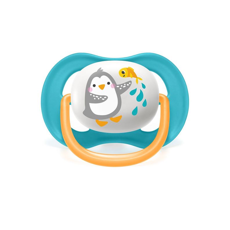 Chupete Avent Ultra Air Pingüino Azul 6-18m-1