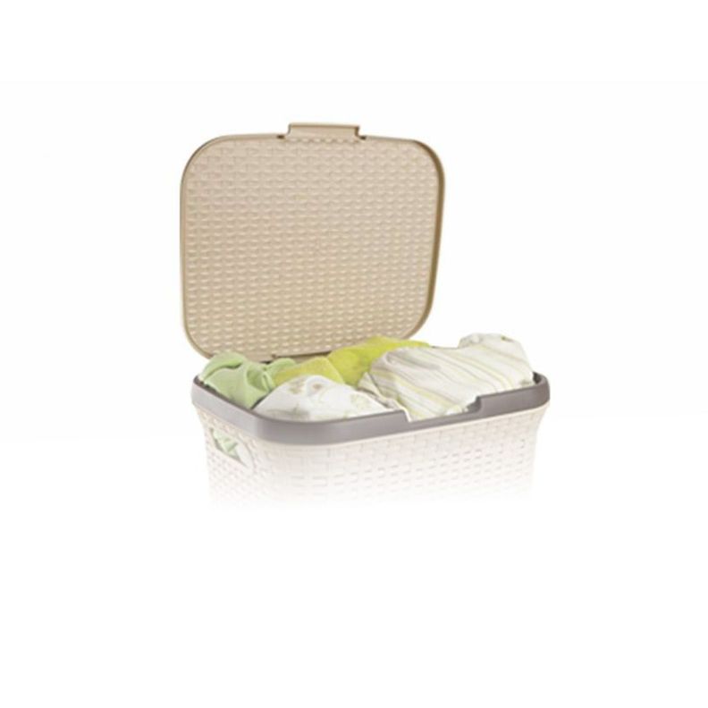 Cesto de Ropa Ratan Con Tapa Beige 10kg-2