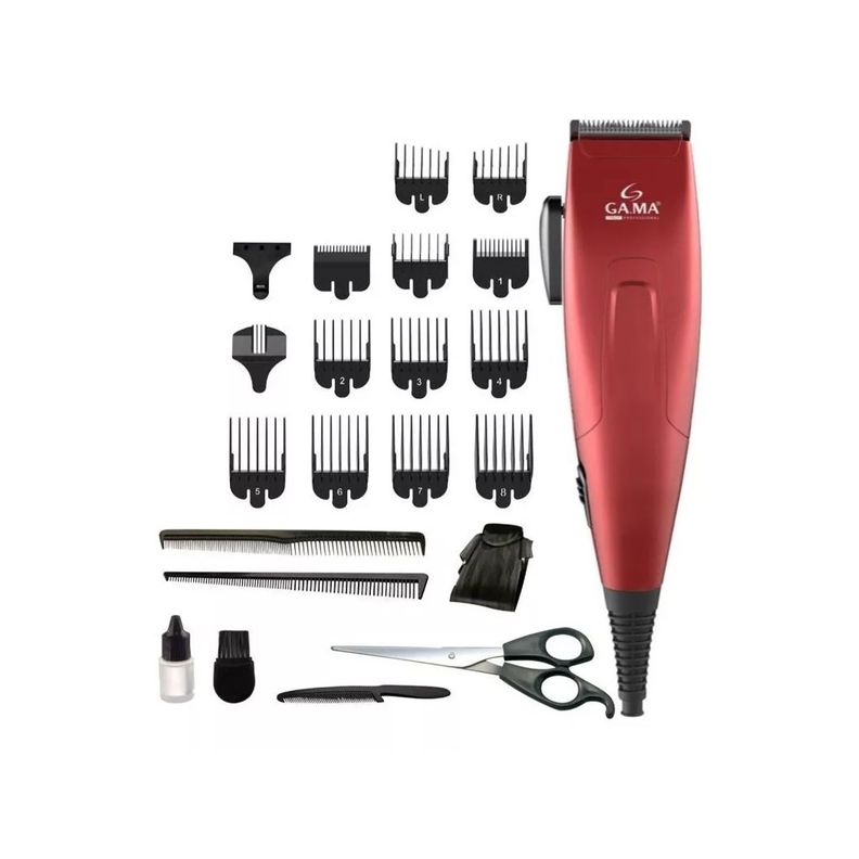 Cortadora de Pelo Gama GM 562 + 24 Accesorios Rojo-0