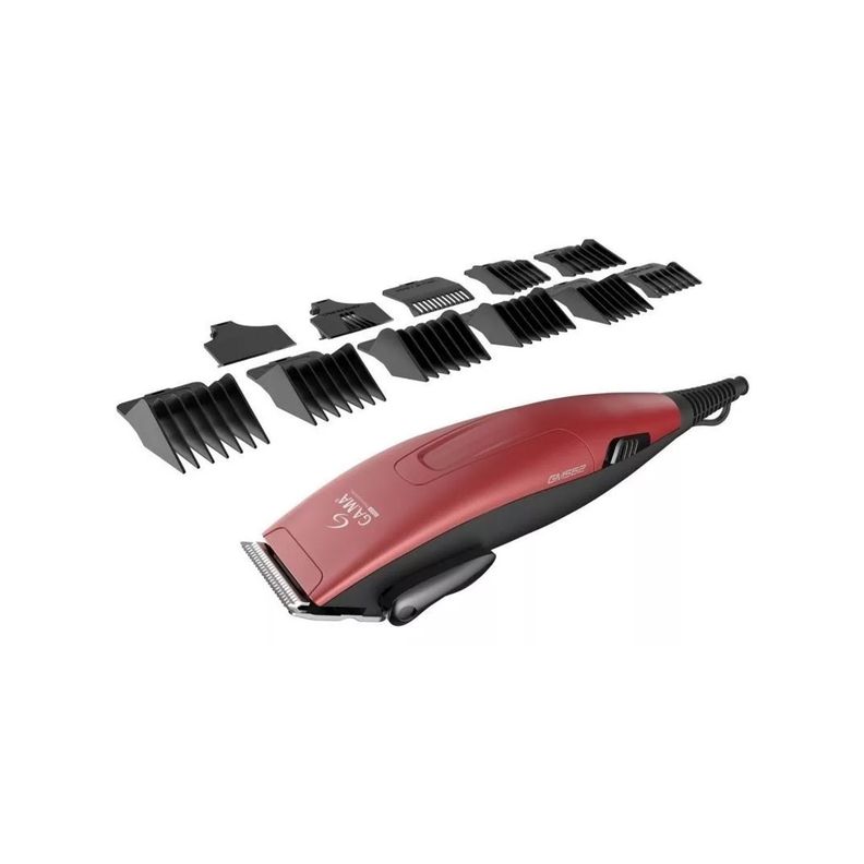 Cortadora de Pelo Gama GM 562 + 24 Accesorios Rojo-1