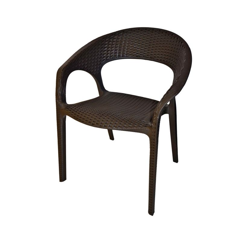 Silla Ratan Curve Con Brazos Café-0