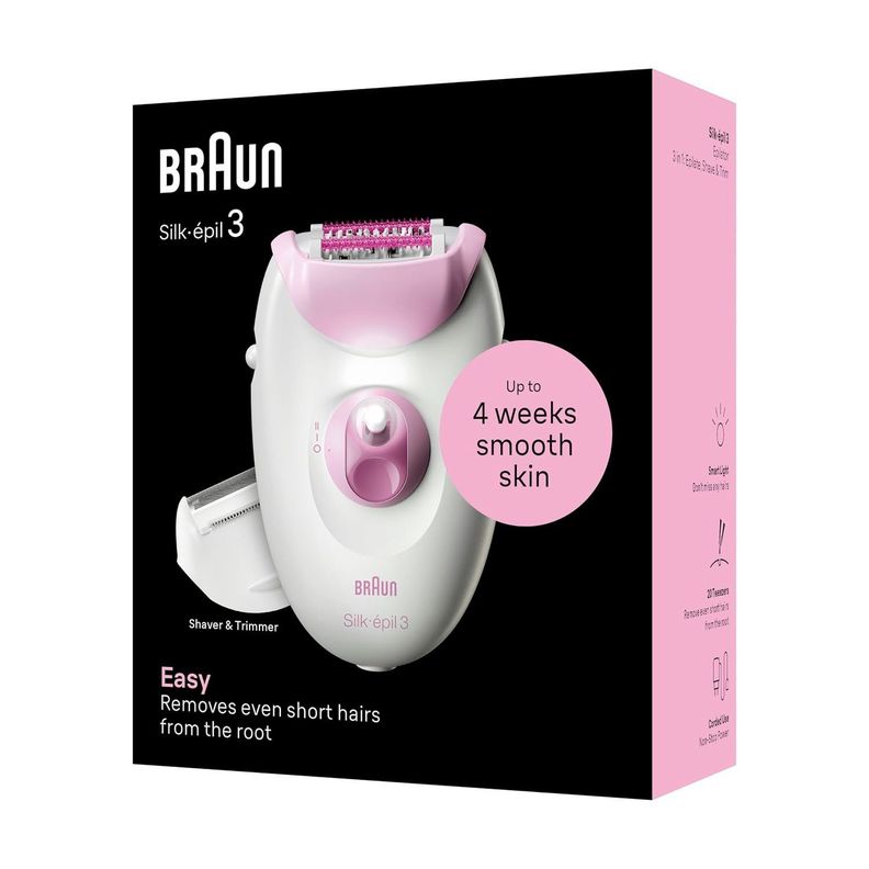 Depiladora Eléctrica Braun Silk Epil 3 Pink Box-2