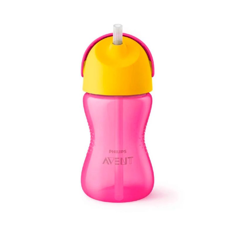 Vaso Con Bombilla Avent SCF798/02 300ml Rosa-1