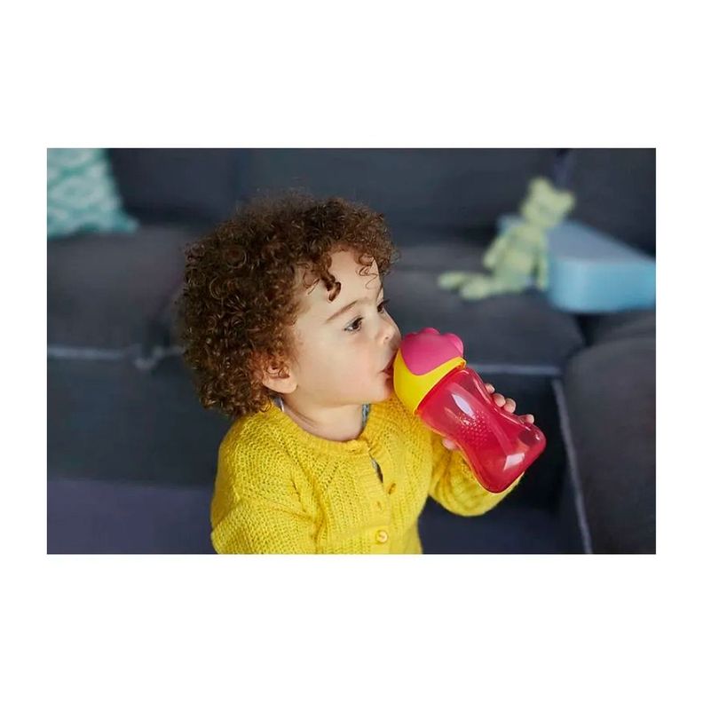 Vaso Con Bombilla Avent SCF798/02 300ml Rosa-3