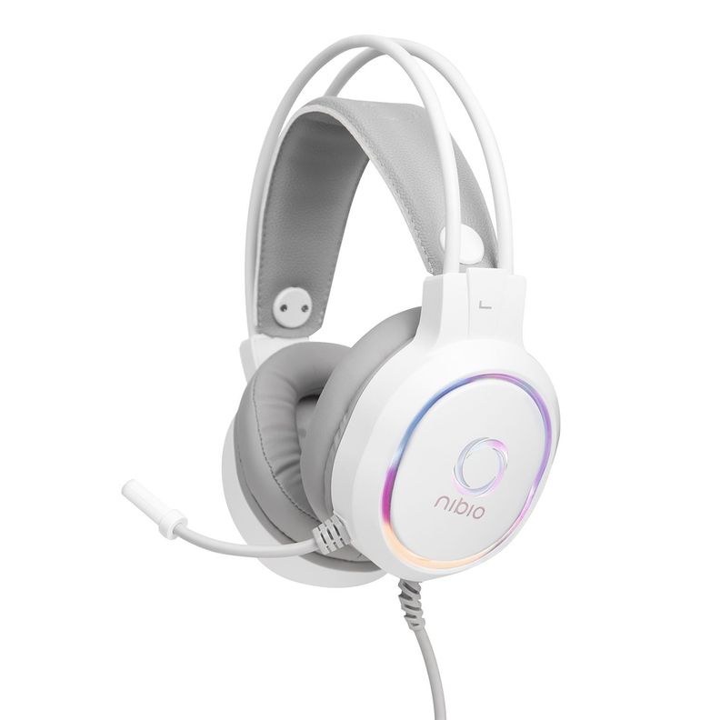 Audífono Gamer Nibio Zigma PC PS XBOX Blanco RGB-0