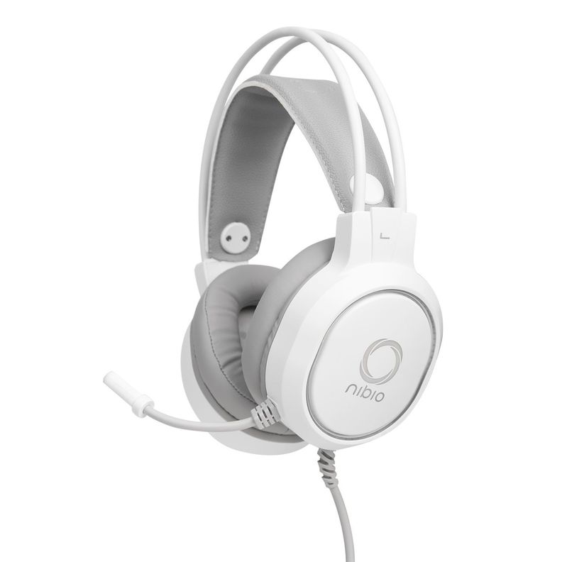 Audífono Gamer Nibio Zigma PC PS XBOX Blanco RGB-1