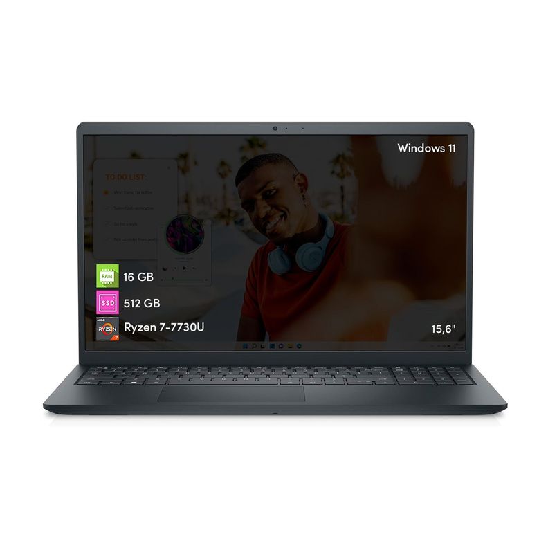 Notebook Dell Inspiron Ryzen 7 16GB 512GB SSD 15.6' FHD Táctil