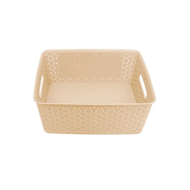 Canasto Organizador Ratan Beige Mediano-0