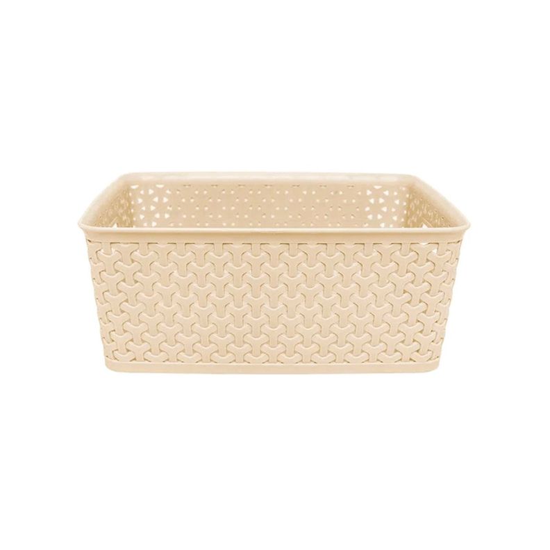 Canasto Organizador Ratan Beige Mediano-1