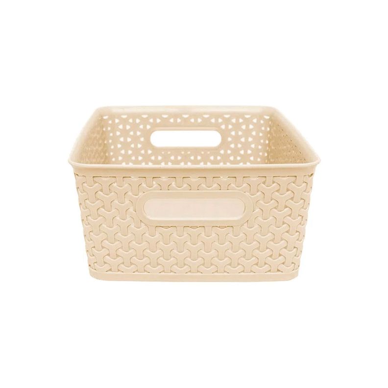 Canasto Organizador Ratan Beige Mediano-2