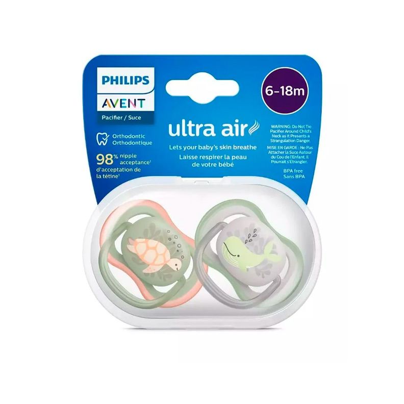 Chupete Avent Ultra Air 6-18 niño SCF085/60 2UN-2