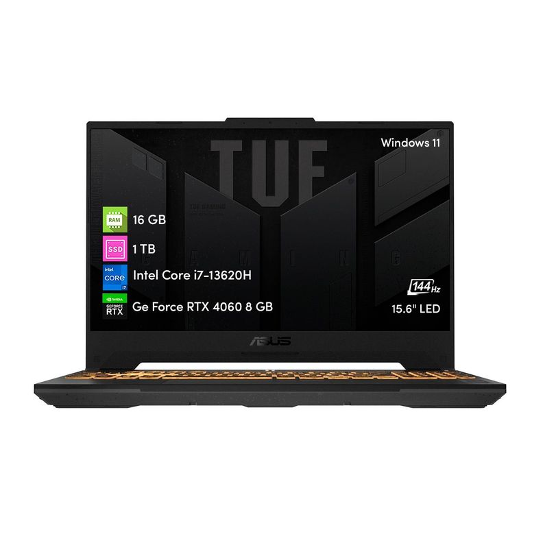 Notebook Gamer Asus Tuf Intel i7 13va 16GB 1TB SSD RTX4060 15.6