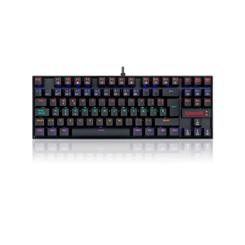 Teclado Gamer Redragon Kumara Black Mecanico Español Rainbow-0
