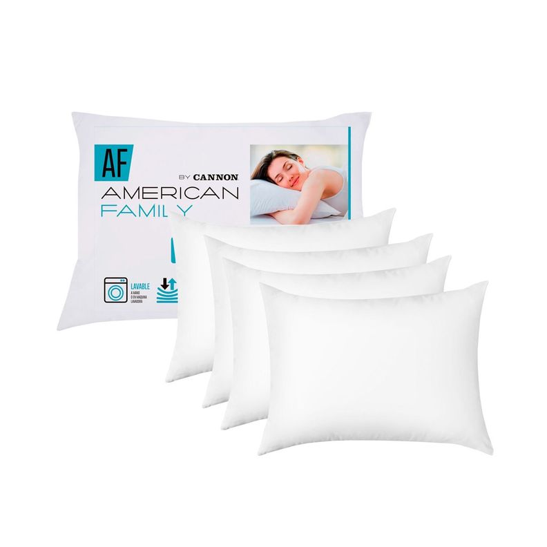Pack 4 Almohadas Cannon American Family Microfibra 50x70cm-0