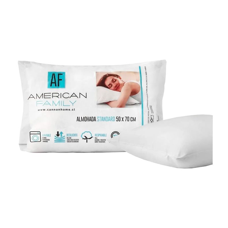 Pack 4 Almohadas Cannon American Family Microfibra 50x70cm-1
