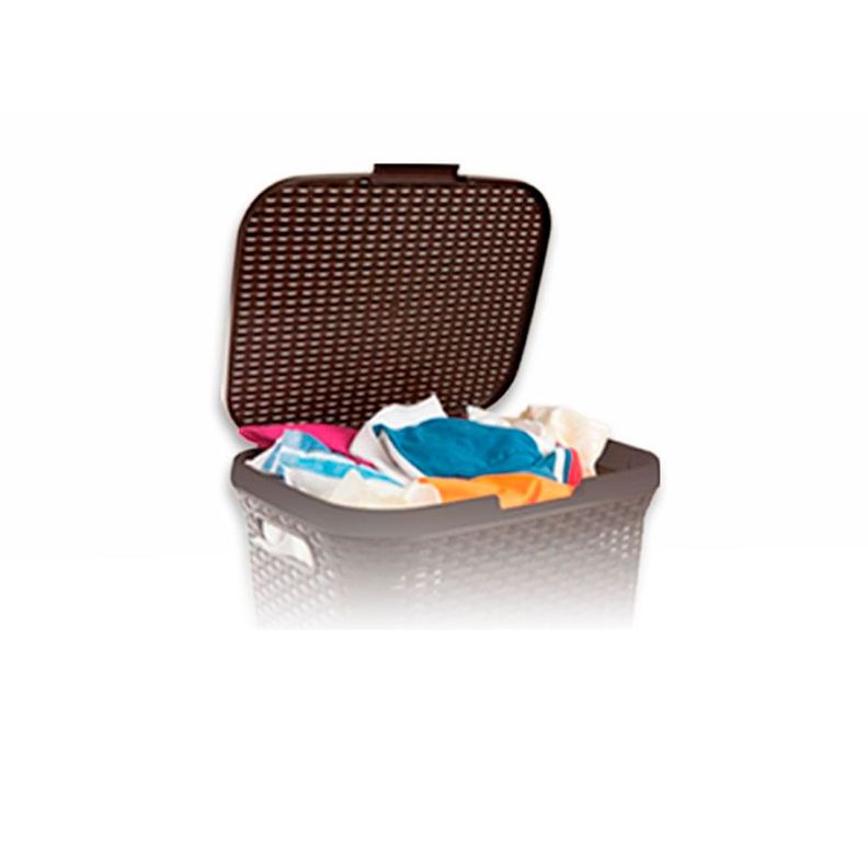Cesto de Ropa Ratan Con Tapa Cafe 10kg-2