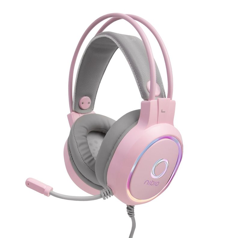 Audífono Gamer Nibio Zigma PC PS XBOX Rosado RGB-0