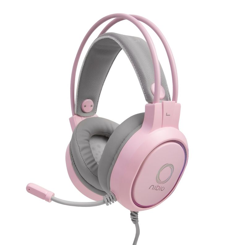Audífono Gamer Nibio Zigma PC PS XBOX Rosado RGB-2