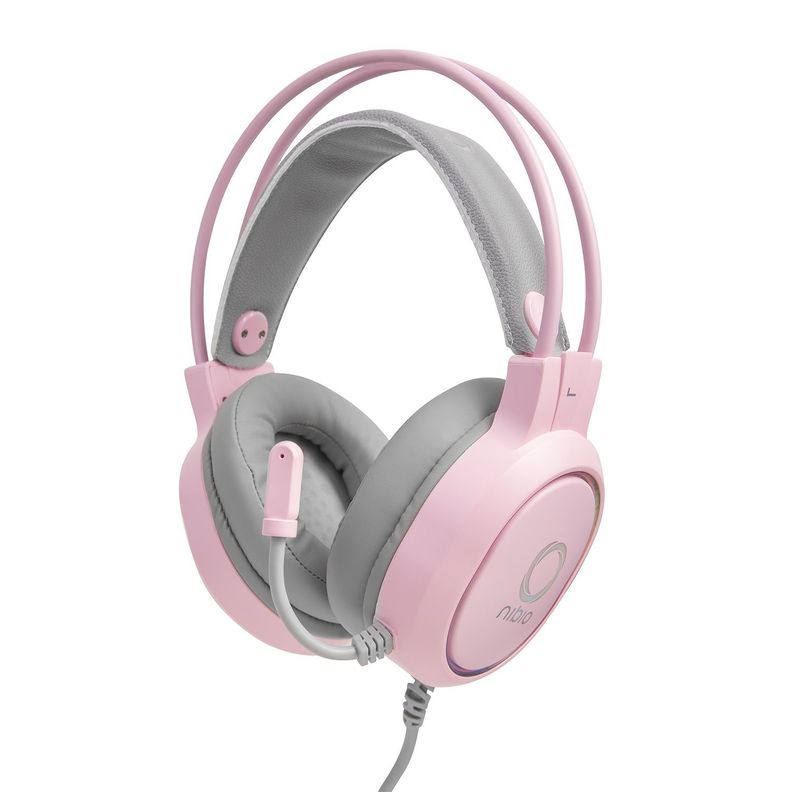 Audífono Gamer Nibio Zigma PC PS XBOX Rosado RGB-3