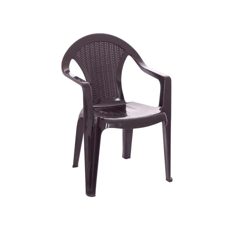 Pack 2 Sillas Terraza Ratan Glamour Con Brazos Cafe-1