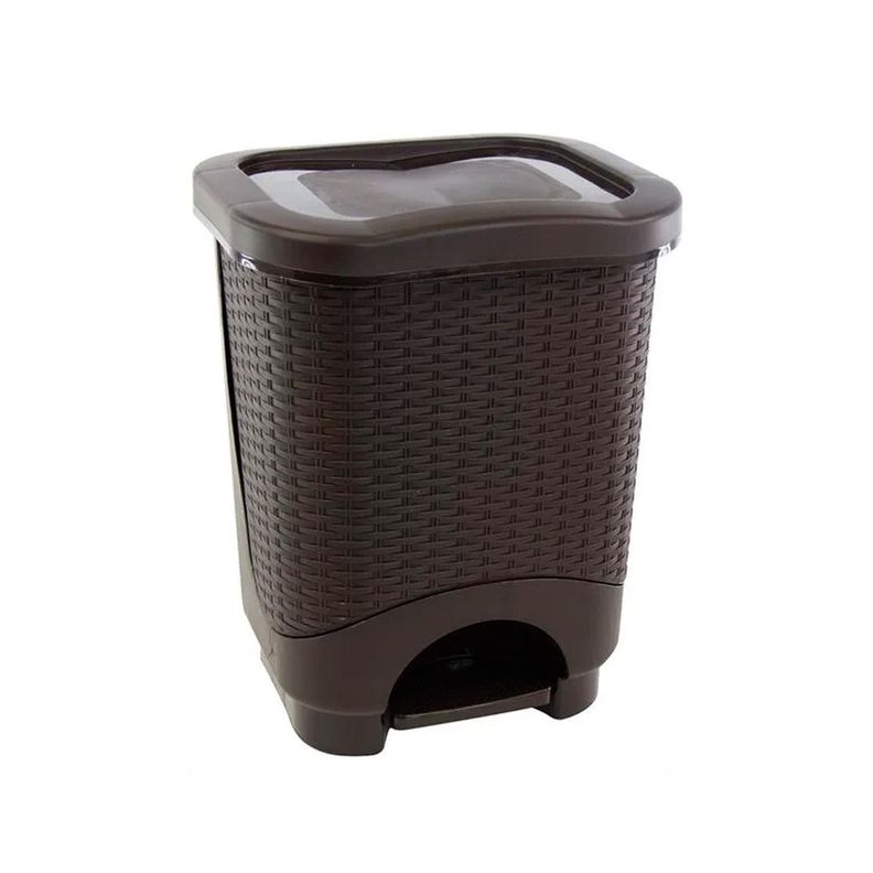 Tacho de Basura Dual Ratan 8LT Café-1