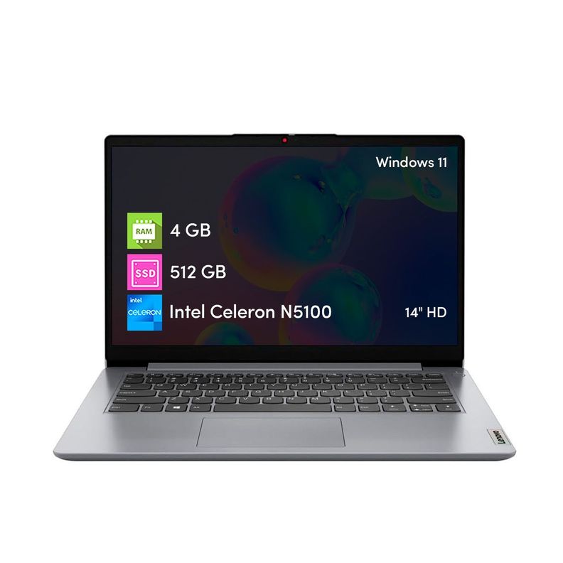 Notebook Lenovo Ideapad Celeron 4GB 512GB SSD 14