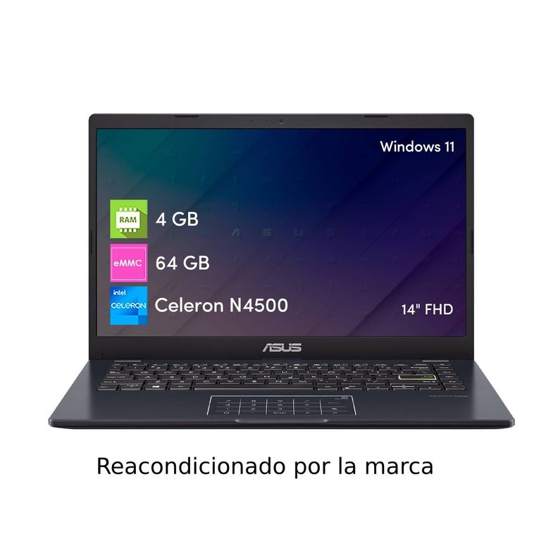 Notebook Asus Vivobook Go Celeron 4GB 64GB 14" FHD W11 Azul-1