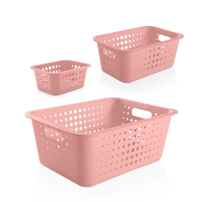 Conjunto de Cestas Organizadoras Rosado-0