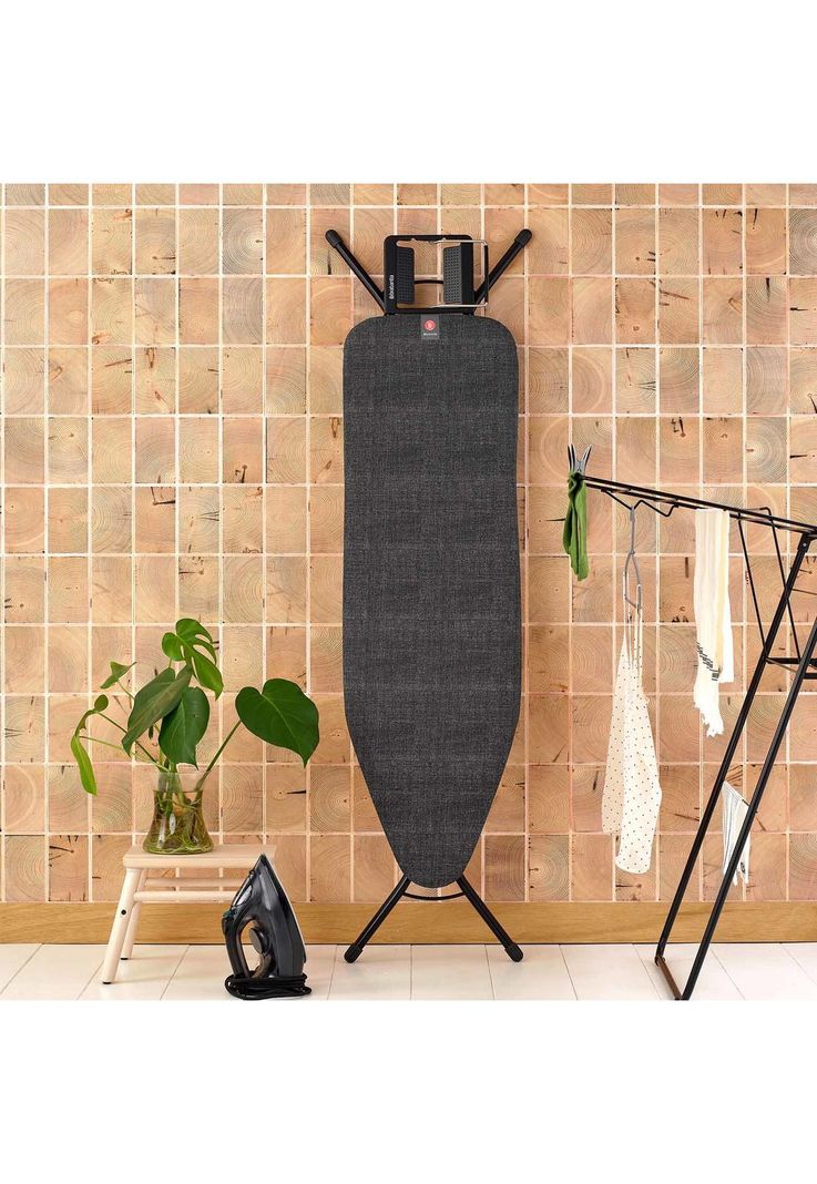 Tabla de planchar B, 124x38 cm, soporte plancha de vapor - Denim Black-2