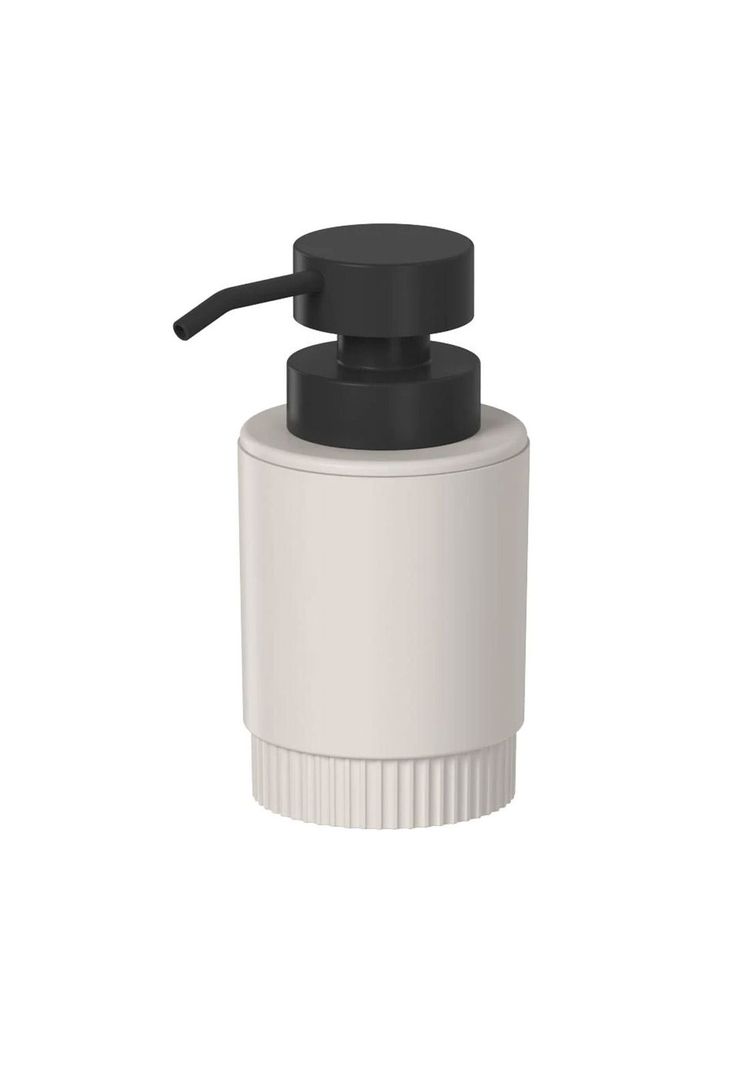 Jabonera Con Dosificador Dorica Beige Con Negro 300 Ml-0