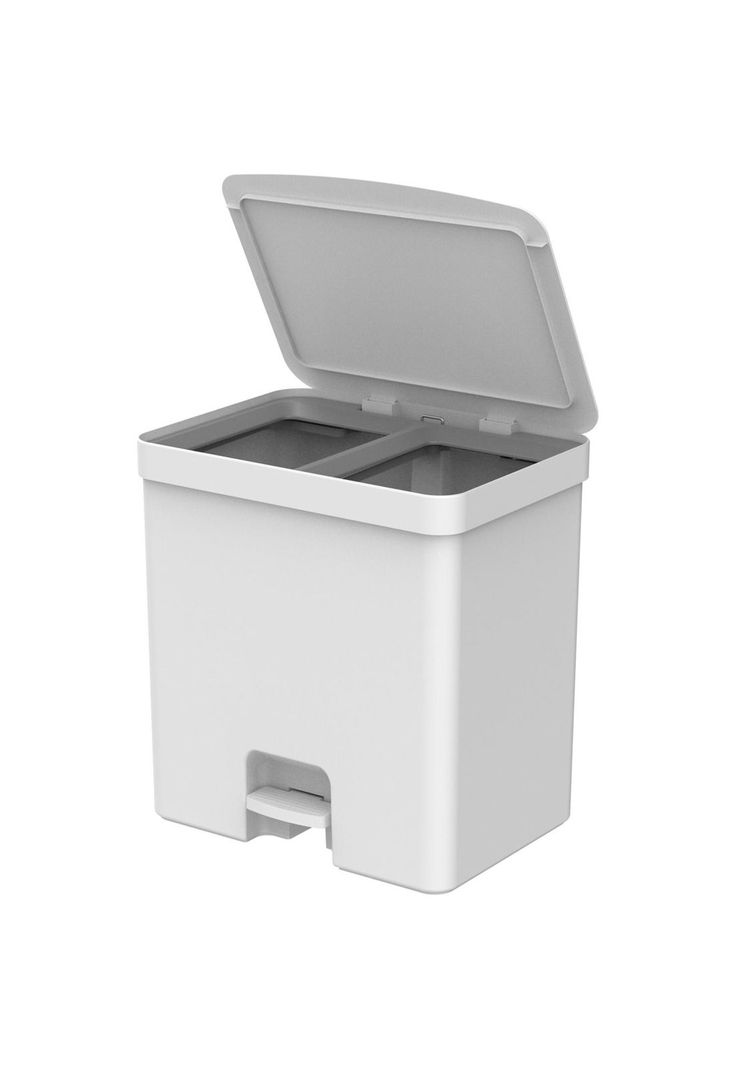 Basurero de Reciclaje Doble Compartimiento Trium 20 L Blanco-0