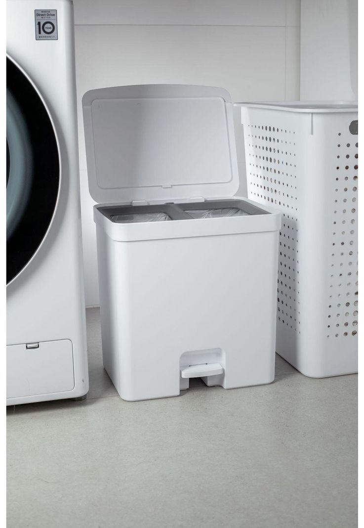 Basurero de Reciclaje Doble Compartimiento Trium 20 L Blanco-1