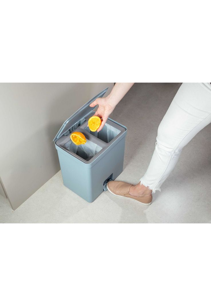 Basurero de Reciclaje Doble Compartimiento Trium 20 L Blanco-2