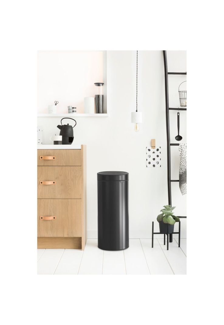 Basurero Touch New 30 Lt Matt Black-3