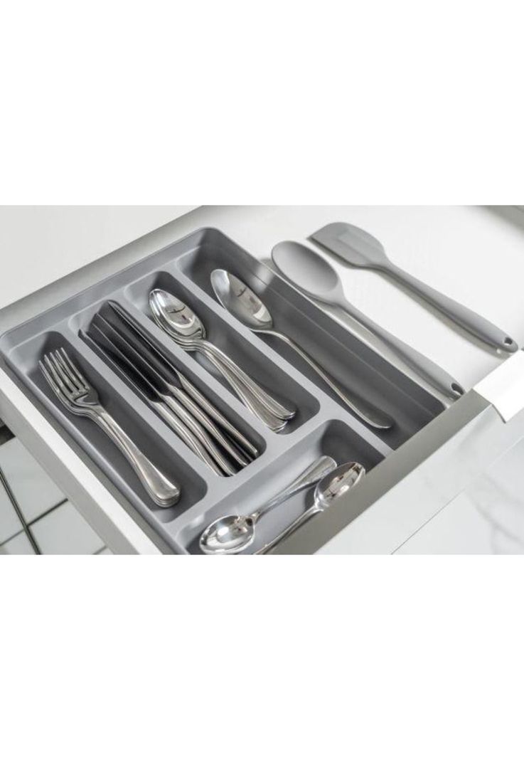 Organizador De Cubiertos Logic Gris-1