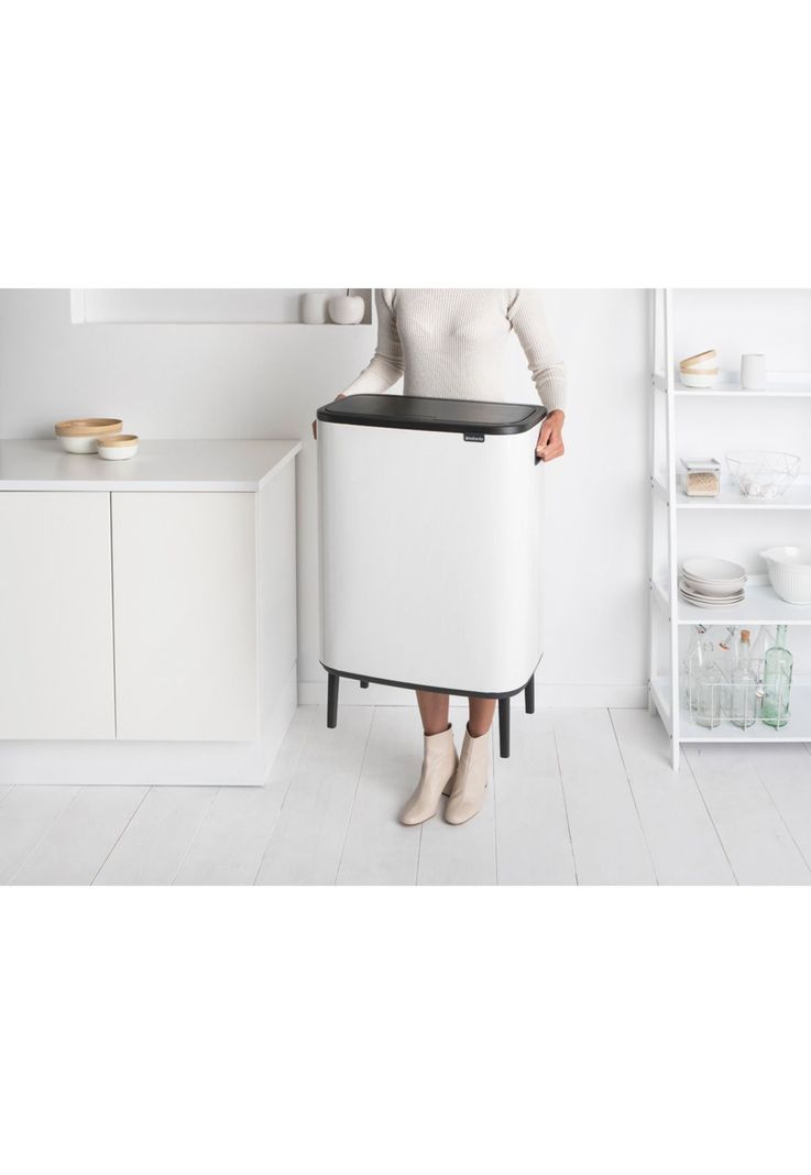 Basurero Bo Touch Hi 2 x 30 Lt White-2